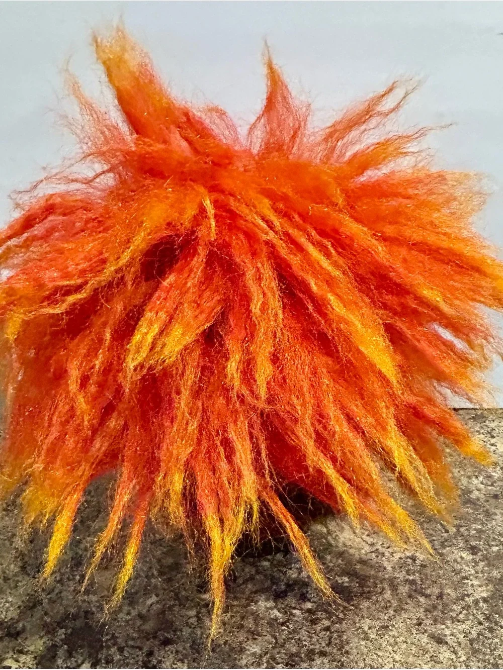 Scary Clown Head Mask with Bright Orange Hair